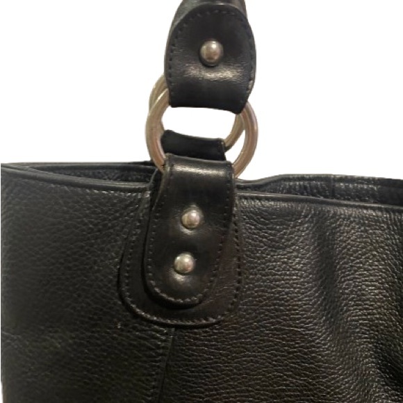 Valentina Black Leather Tote Bag - Picture 3 of 8
